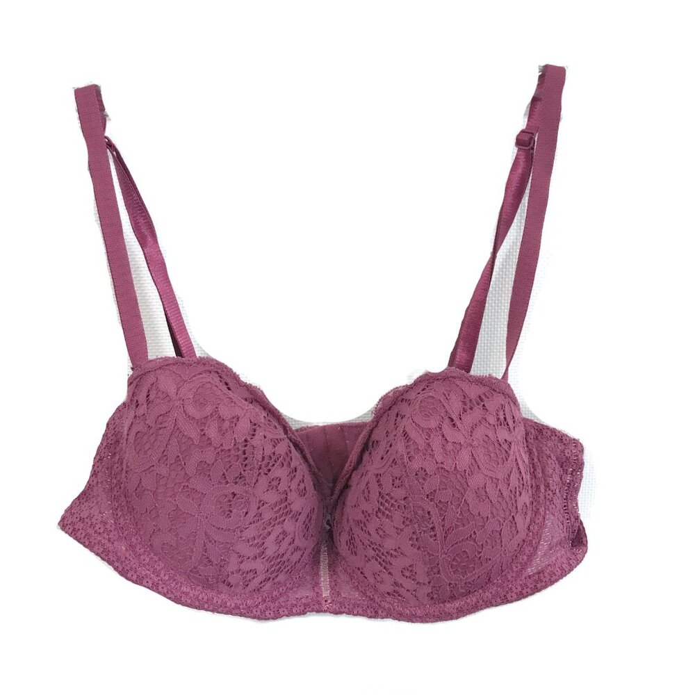 XOXO Padded Convertible Underwire Lace Bra Mauve Purple 34B
